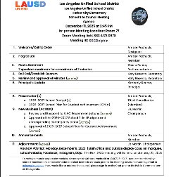 SSC Agenda
